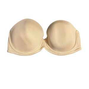 Wacoal Bra 34D Beige Strapless Underwire Red Carpet Padded Convertible Bra